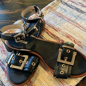 Louise et Cie sandals. Black with gold accents. Leather soles.
